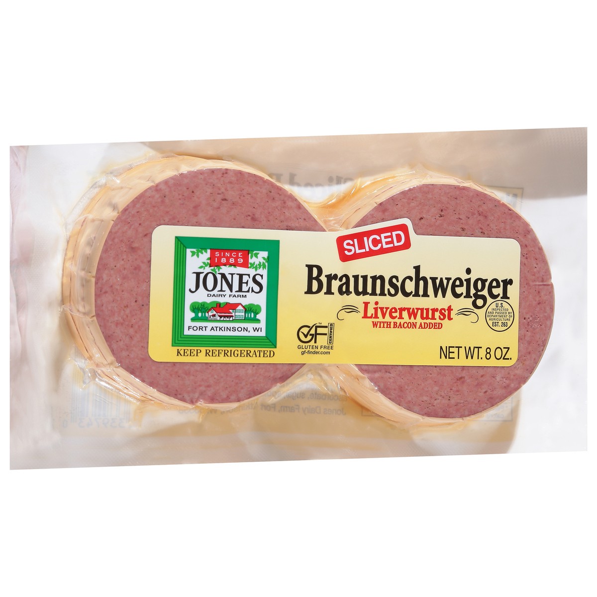 slide 9 of 12, Jones Dairy Farm Sliced Braunschweiger - 8 Oz, 8 oz