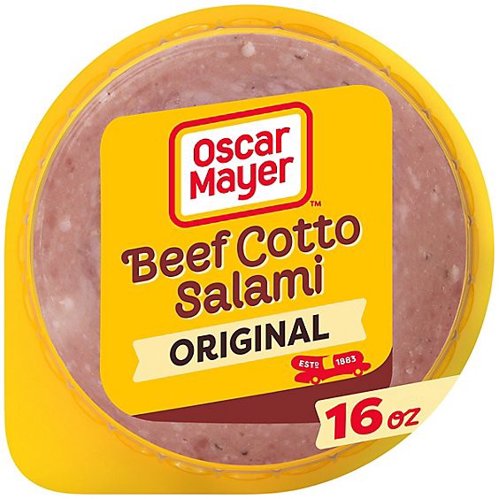slide 1 of 1, Oscar Mayer Beef Cotto Salami Sliced Lunch Meat Pack - 16 Oz, 16 oz