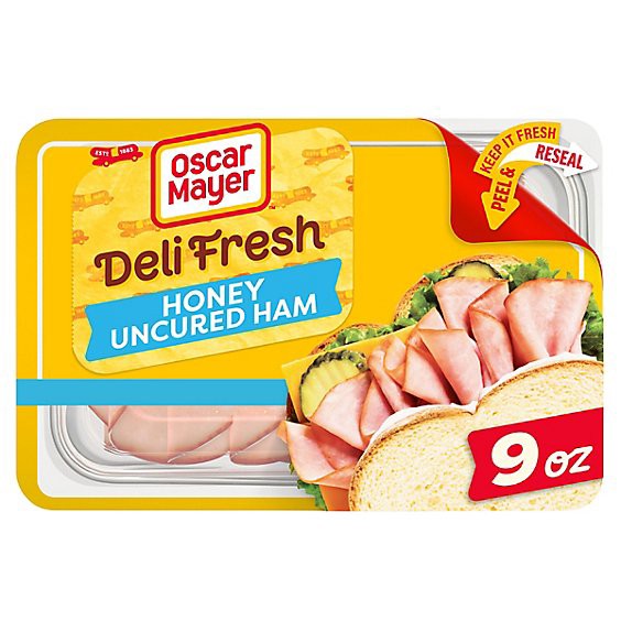 slide 1 of 8, Oscar Mayer Deli Fresh Honey Uncured Sliced Ham Deli Lunch Meat - 9 Oz, 9 oz