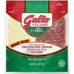 Gallo Salame Provolone And Italian Dry Salame Snack Pack - 4.5 Oz