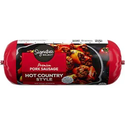 Signature Select Roll Hot Country Style Pork Sausage - 16 Oz
