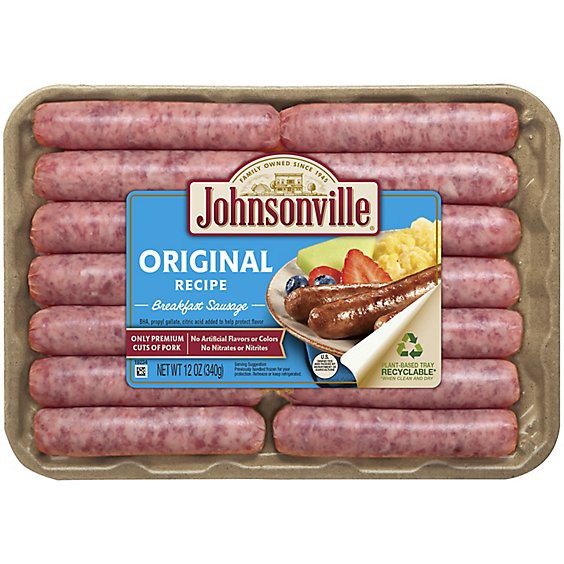 slide 1 of 1, Johnsonville Original Recipe Breakfast Sausage - 12 Oz, 12 oz