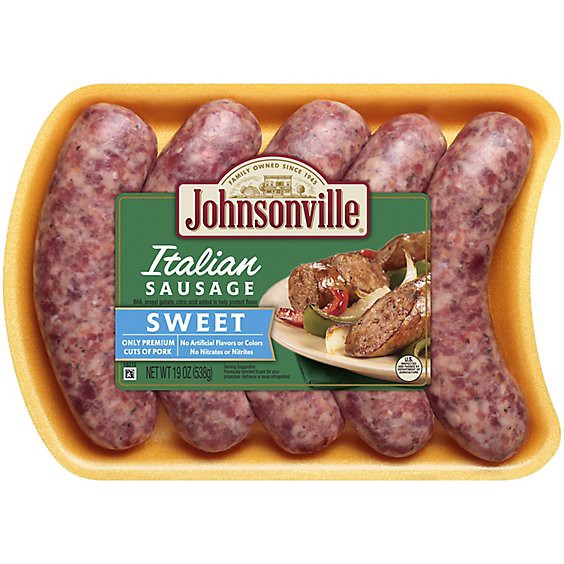 slide 1 of 1, Johnsonville Sweet Italian Sausage, 19 oz
