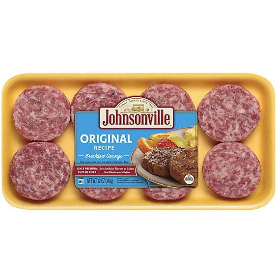 slide 1 of 8, Johnsonville Breakfast Sausage Patties Original Recipe 8 Patties - 12 Oz, 12 oz