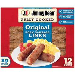 Jimmy Dean Fully Cooked Original Pork Sausage Links 12 Count - 9.6 Oz Each