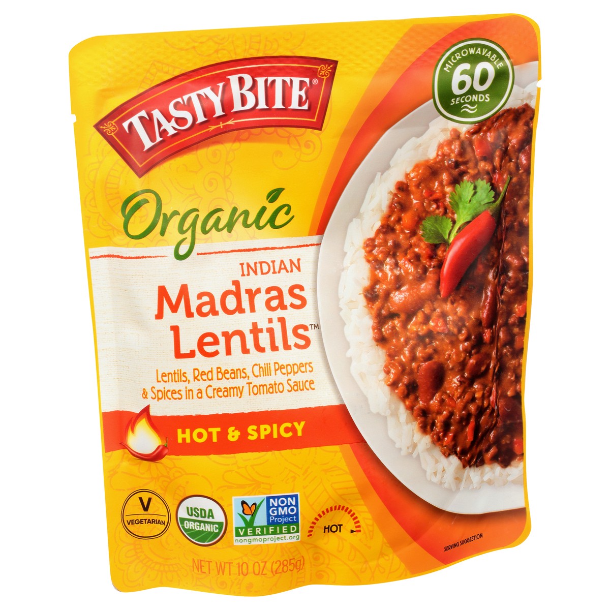 slide 7 of 9, Tasty Bite Hot & Spicy Entree Lentil Madras, 10 oz