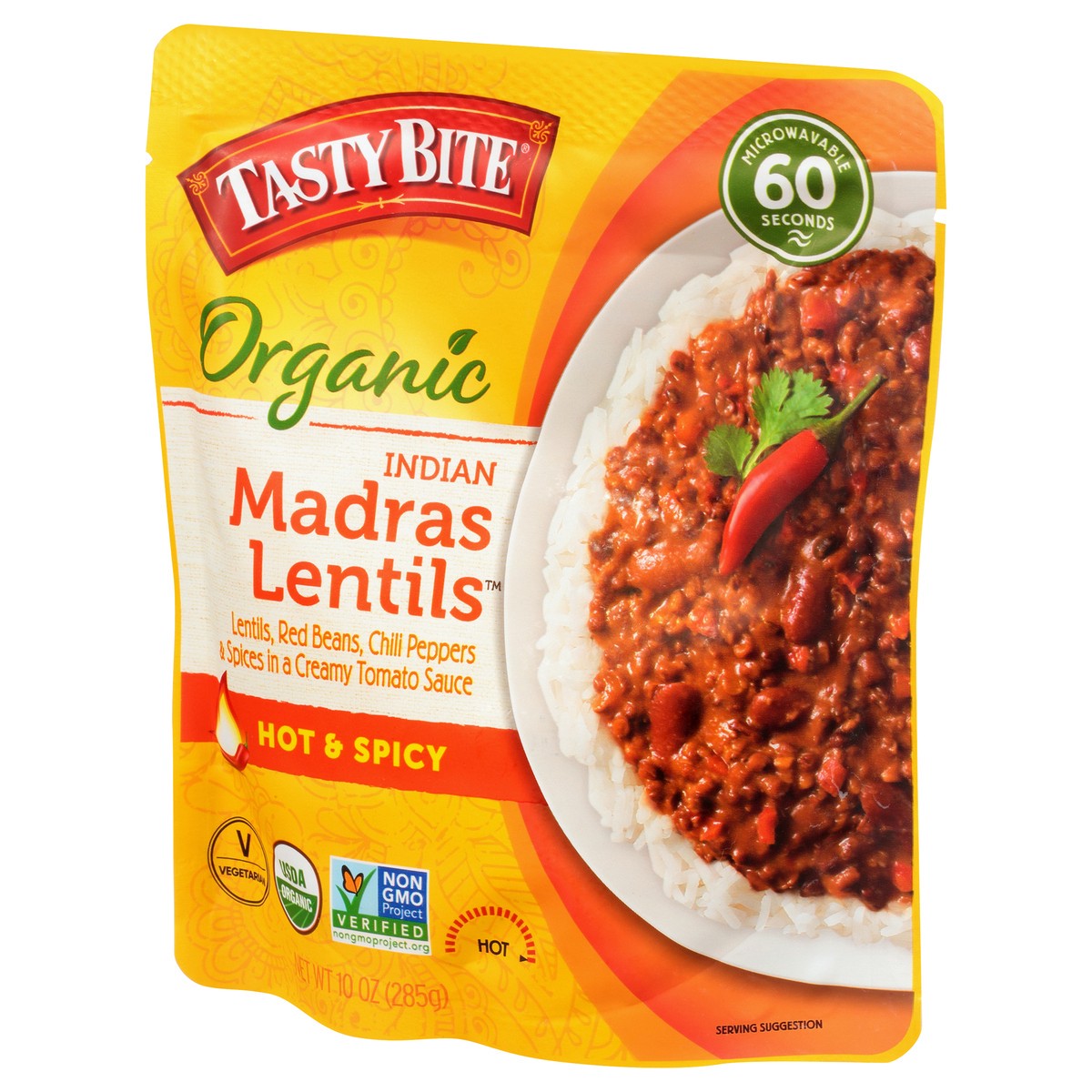 slide 5 of 9, Tasty Bite Hot & Spicy Entree Lentil Madras, 10 oz