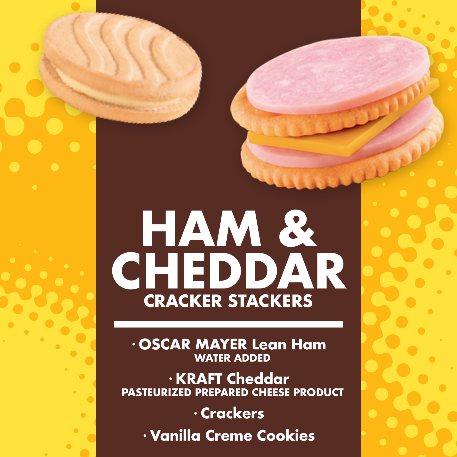 slide 2 of 7, Lunchables Oscar Mayer Lunchables Ham & Cheddar Cheese Cracker Stackers - 3.5oz, 3.5 oz