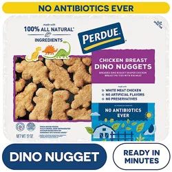 Perdue Breaded Chicken Breast Dino Nuggets No Antibiotics Ever Refrigerated Tray Case - 12 Oz