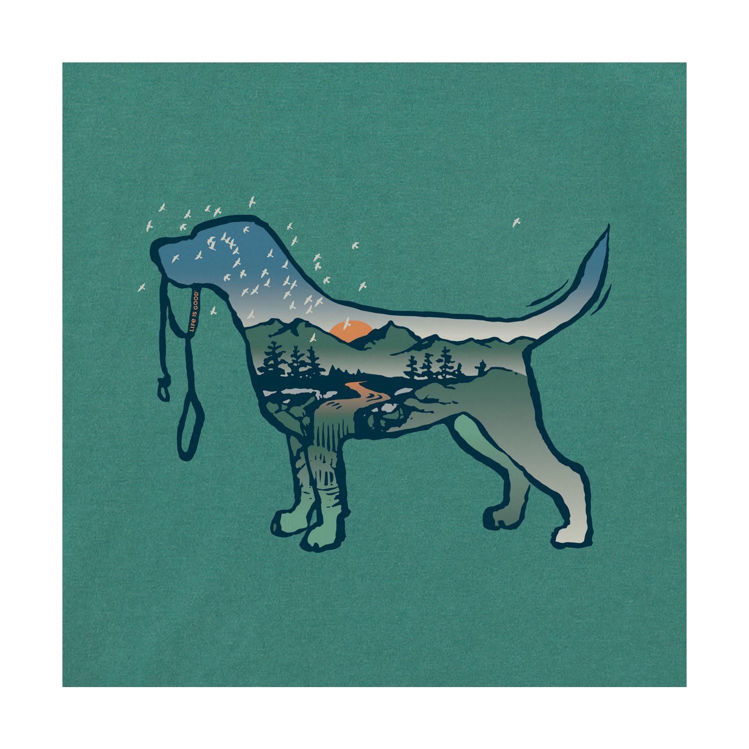 slide 2 of 2, Life Is Good Dog Men's Short Sleeve Tee, Small, 1 ct