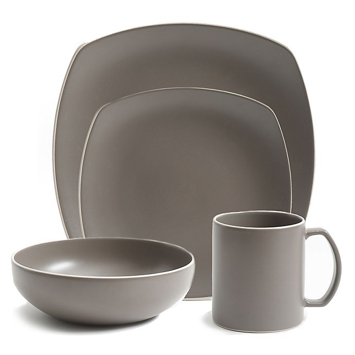 slide 1 of 3, Artisanal Kitchen Supply Edge Dinnerware Set - Stone, 16 ct