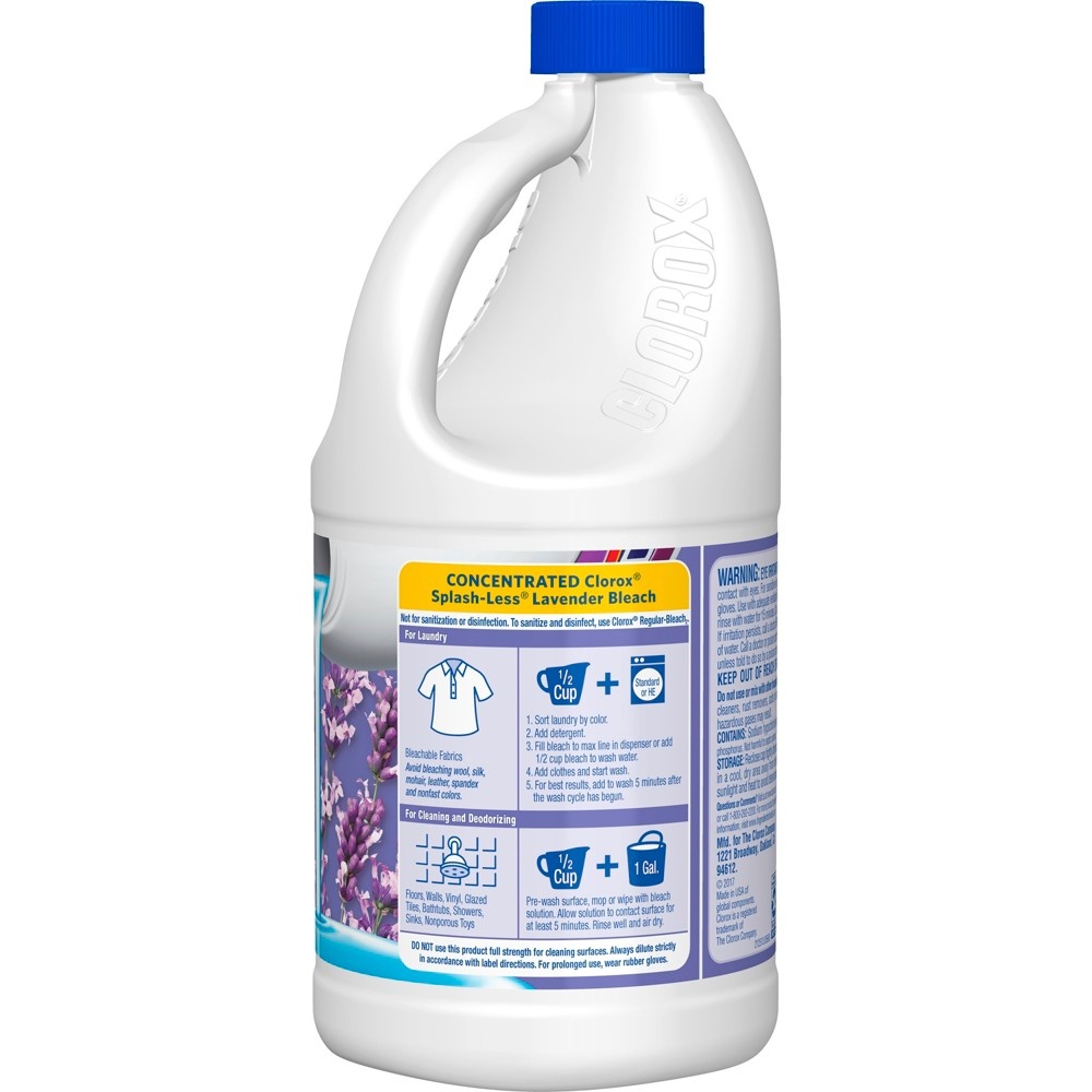 slide 3 of 6, Clorox Liquid Bleach Lavender Splashless, 55 fl oz