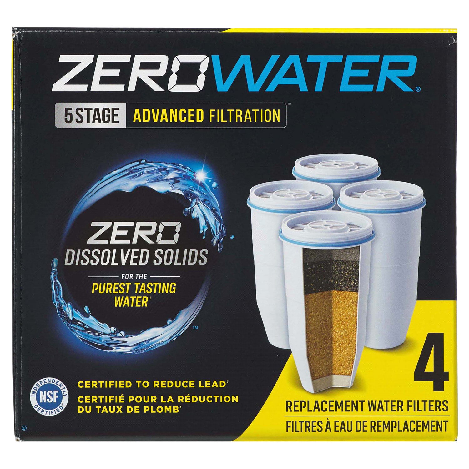 slide 1 of 2, ZeroWater Replacement Filters 4 ea, 4 ct