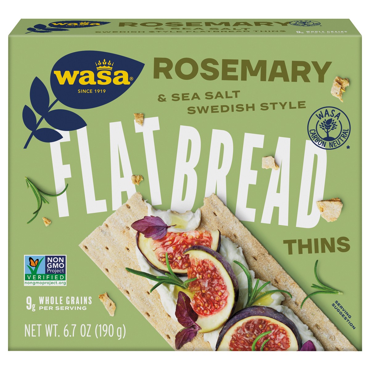 slide 1 of 8, Wasa Thins Swedish Style Rosemary & Sea Salt Flatbread 6.7 oz, 10 ct