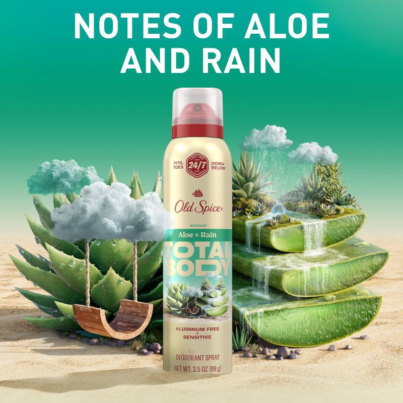 slide 10 of 11, Old Spice Whole Body Deodorant Spray - Aloe and Rain - 3.5oz, 3.5 oz