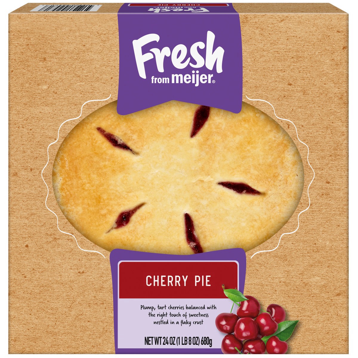 slide 1 of 5, Fresh from Meijer 8" Cherry Pie, 24 oz, 24 oz