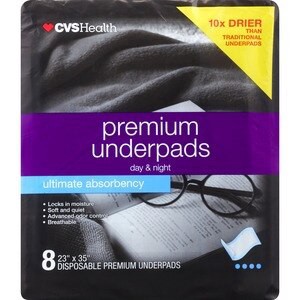 slide 1 of 1, CVS Health Premium Underpads, 8 Ct, 1 ct