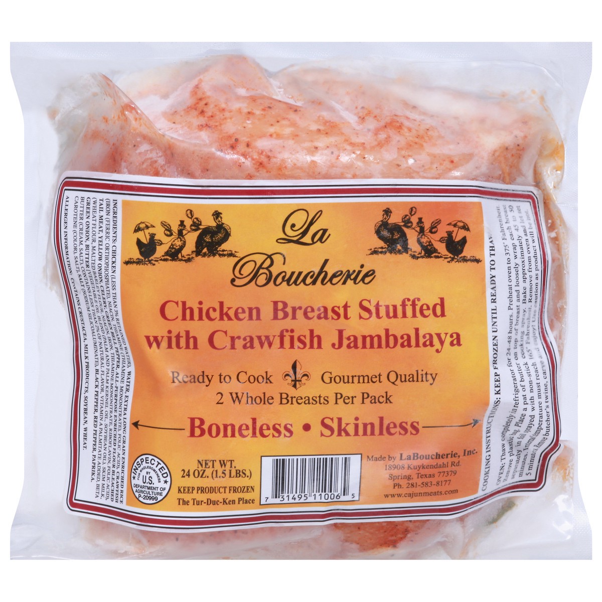slide 1 of 9, La Boucherie Chicken Breast Stuffed with Crawfish Jambalaya 24 oz, 24 oz