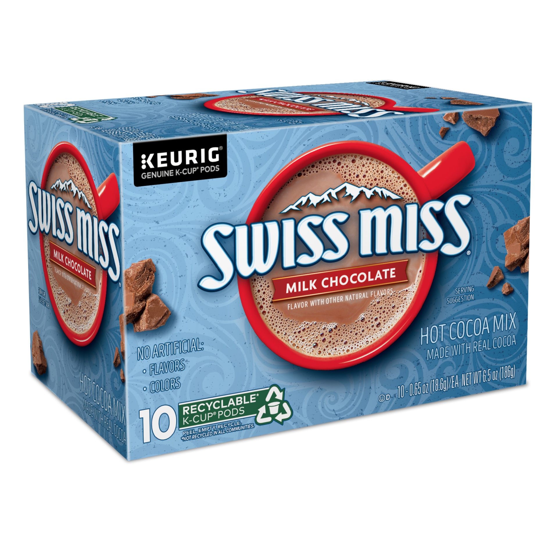 slide 3 of 5, Swiss Miss Milk Chocolate Hot Cocoa Mix K-Cup Pods, 10 ct