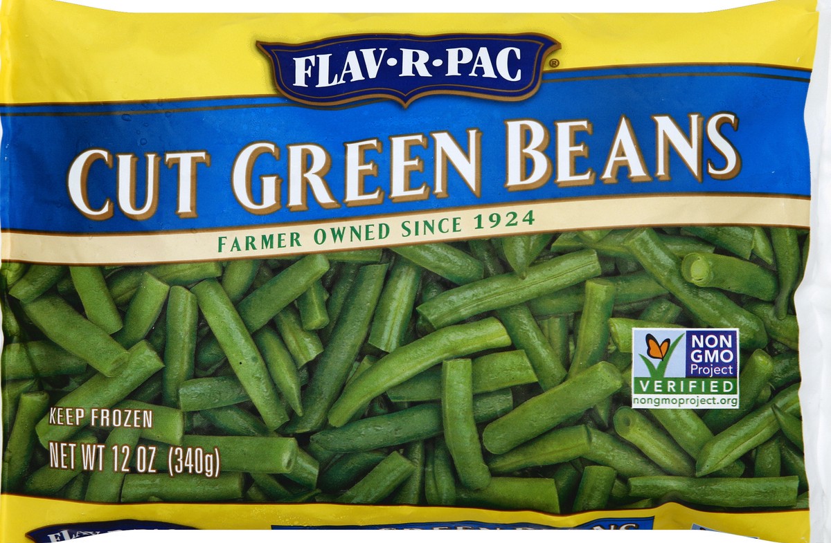 slide 1 of 6, Flav-R-Pac Cut Green Beans, 12 oz