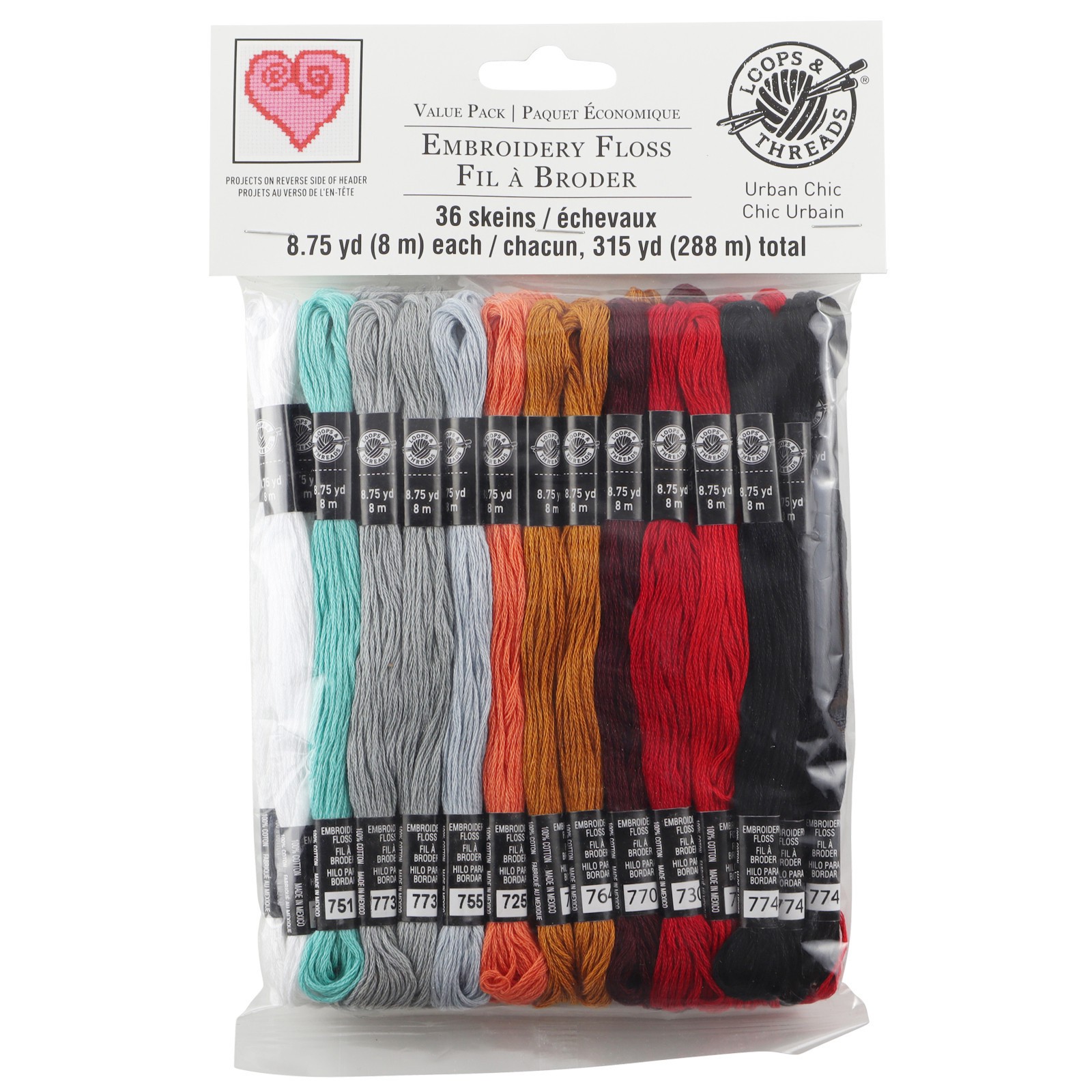 slide 4 of 5, Urban Chic Embroidery Floss By Loops & Threads, 36ct., 36 ct