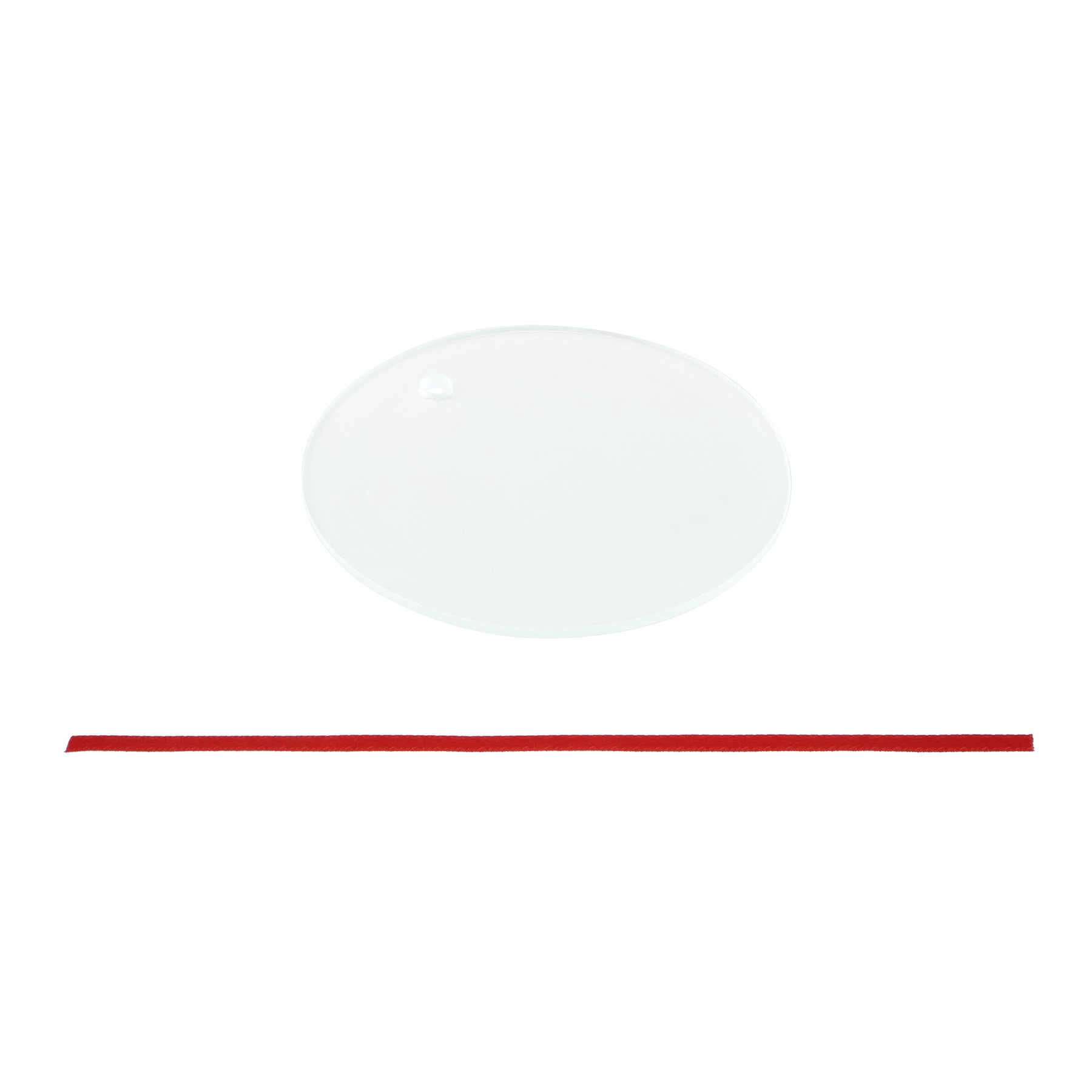 slide 2 of 2, 3" Round Clear Frosted Glass Sublimation Ornaments, 3ct. By Make Market, 3 ct