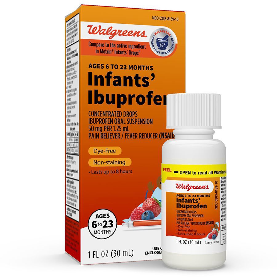 slide 4 of 5, Walgreens Infants¿ Concentrated Drops, Ibuprofen 50 mg Berry, 1 fl oz