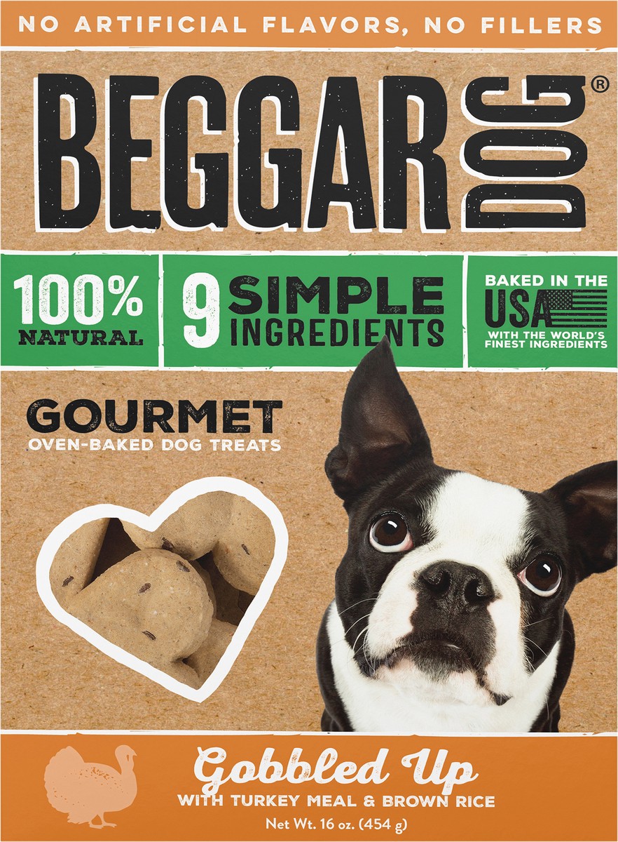 slide 2 of 3, Beggar Dog Gourmet Oven-Baked Gobbled Up with Turkey Meal & Brown Rice Dog Treats 16 oz, 16 oz