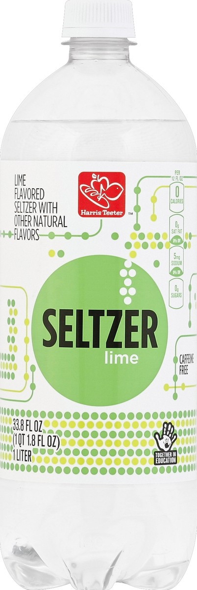 slide 4 of 4, Harris Teeter Lime Seltzer, 33.8 oz