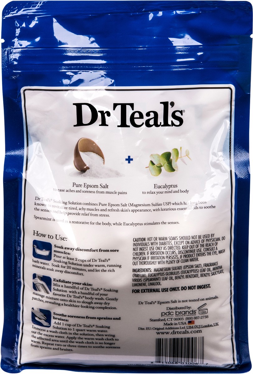 slide 4 of 7, Dr. Teal's Eucalyptus Spearmint Pure Epsom Salt Soaking Solution, 3 lb