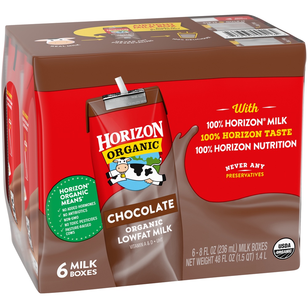 slide 6 of 9, Horizon Organic 1% Lowfat UHT Chocolate Milk, 8 fl oz