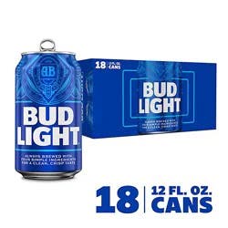 Bud Light American Lager Beer In Cans - 18 - 12 Fl. Oz.