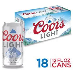 Coors Light American Style Light Lager Beer 4.2% Abv Cans - 18-12 Fl. Oz.