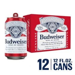 Budweiser American Lager Beer In Cans - 12 - 12 Fl. Oz.