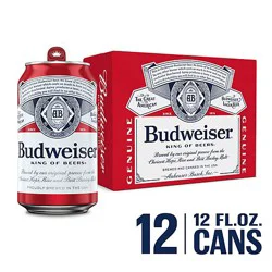 Budweiser American Lager Beer In Cans - 12 - 12 Fl. Oz.