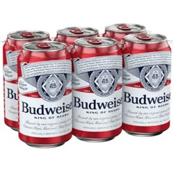 Budweiser American Lager Beer In Cans - 6 - 12 Fl. Oz.