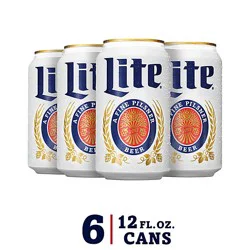 Miller Lite American Style Light Lager Beer 4.2% Abv Cans - 6-12 Fl. Oz.