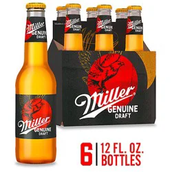 Miller Genuine Draft American Style Lager Beer 4.7% Abv Bottles - 6-12 Fl. Oz.