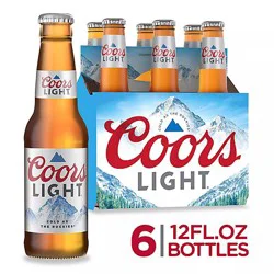 Coors Light American Style Light Lager Beer 4.2% Abv Bottles - 6-12 Fl. Oz.
