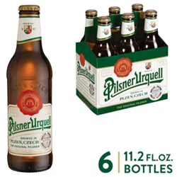 Pilsner Urquell Beer Bohemian Pilsner 4.4% Abv Bottles - 6-330 Ml