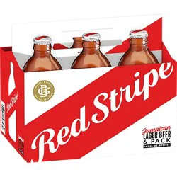 Red Stripe Lager Beer Bottles - 6-11.2 Fl. Oz.