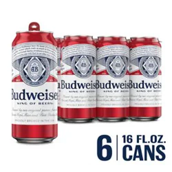 Budweiser American Lager Beer In Cans - 6 - 16 Fl. Oz.