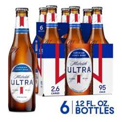 Michelob Ultra Superior Light American Lager Beer In Bottles - 6 - 12 Fl. Oz.