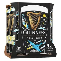Guinness Draught Stout Beer 4.1% Abv Cans - 4-14.9 Oz