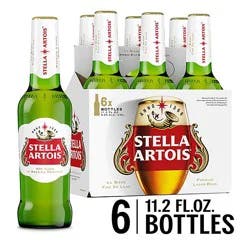 Stella Artois Premium Lager Beer Glass Bottles 5% Abv - 6-11.2 Oz