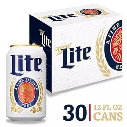 Miller Lite American Style Light Lager Beer 4.2% Abv Cans - 30-12 Fl. Oz.