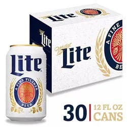 Miller Lite American Style Light Lager Beer 4.2% Abv Cans - 30-12 Fl. Oz.
