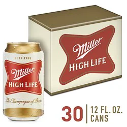 Miller High Life American Style Lager Beer 4.6% Abv Cans - 30-12 Fl. Oz.