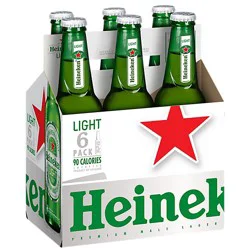 Heineken Light Lager Beer Bottles - 6-12 Fl. Oz.