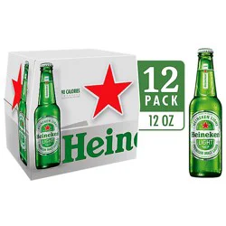 Heineken Light Lager Beer Bottles - 12-12 Fl. Oz.